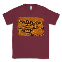 Burgundy leopard glitter background Classic Tee - RanaPortraitStore