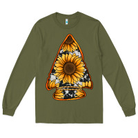 Army Green sunflower arrowhead Long Sleeve Tee - Jasminsmagicworld