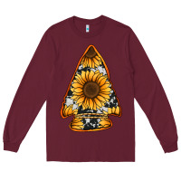 Burgundy sunflower arrowhead Long Sleeve Tee - Jasminsmagicworld