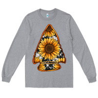 Heather Grey sunflower arrowhead Long Sleeve Tee - Jasminsmagicworld