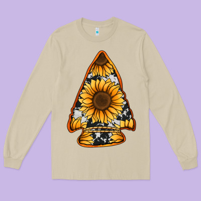 Sunflower Arrowhead Long Sleeve Tee Designed By Jasminsmagicworld