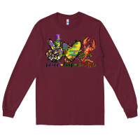 Burgundy peace love crawfish mardi gras Long Sleeve Tee - CowGirlArtShop
