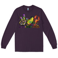 Plum peace love crawfish mardi gras Long Sleeve Tee - CowGirlArtShop