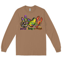 Toasted Coconut peace love crawfish mardi gras Long Sleeve Tee - CowGirlArtShop