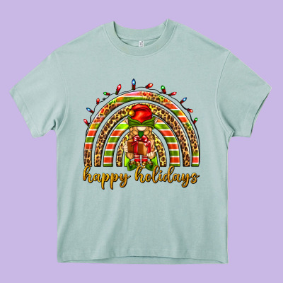 Happy Holidays Elf Gnome Heavy Core Tee Designed By Nancycooperartshop