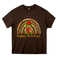 Chocolate Brown Happy holidays elf gnome Heavy Core Tee - NancyCooperArtShop