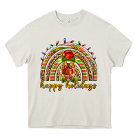 Cream Happy holidays elf gnome Heavy Core Tee - NancyCooperArtShop