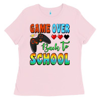 Bubblegum Pink game over back to school Ladies Tee - BundleAndBundleShop