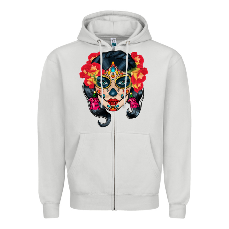 Sugar Skull Zipper Hoodie by BundleAndBundleShop | Teevron