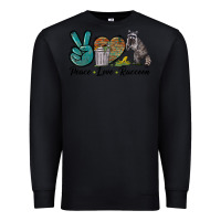 Black Peace love raccoon Premium Sweatshirt - LillyAllenDesigns
