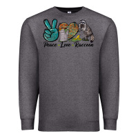 Charcoal Heather Peace love raccoon Premium Sweatshirt - LillyAllenDesigns