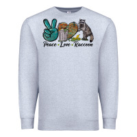 Heather Grey Peace love raccoon Premium Sweatshirt - LillyAllenDesigns