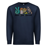 Navy Peace love raccoon Premium Sweatshirt - LillyAllenDesigns