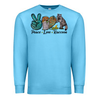 Ocean Blue Peace love raccoon Premium Sweatshirt - LillyAllenDesigns