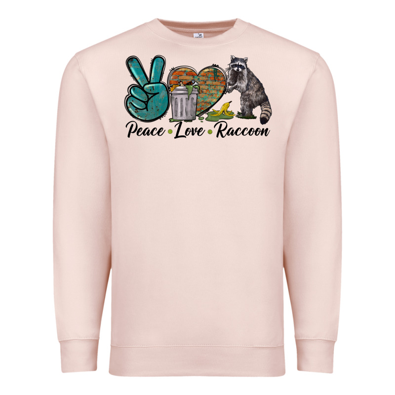 Peace Love Raccoon Premium Sweatshirt by LillyAllenDesigns | Teevron