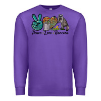 Purple Peace love raccoon Premium Sweatshirt - LillyAllenDesigns