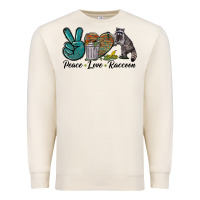Sandshell Peace love raccoon Premium Sweatshirt - LillyAllenDesigns