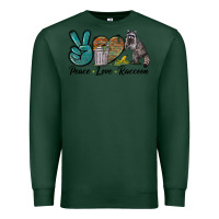 Sports Green Peace love raccoon Premium Sweatshirt - LillyAllenDesigns