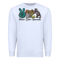 White Peace love raccoon Premium Sweatshirt - LillyAllenDesigns