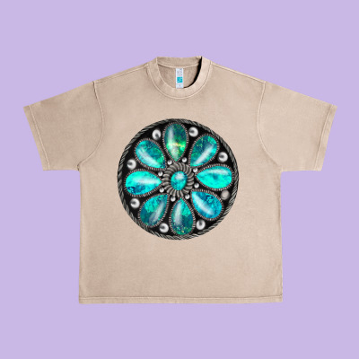 Turquoise Gemstone Urban Heavy Tee Designed By Jahusdesignshop
