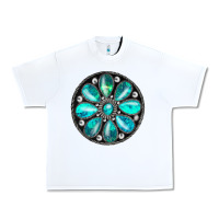 White turquoise gemstone Urban Heavy Tee - JahusDesignShop