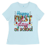Baby Blue happy first day of school Ladies Tee - BundleAndBundleShop