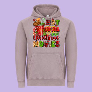 Hot Cocoa And Christmas Movies Vintage Hoodie Designed By Texasbilliewilder