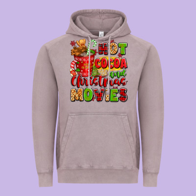Hot Cocoa And Christmas Movies Vintage Hoodie Designed By Texasbilliewilder
