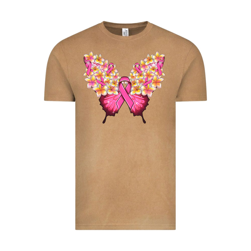 Pink Ribbon Breast Cancer Butterfly Vintage Tee by NancyCooperArtShop | Teevron