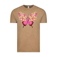 Vintage Coffee Pink ribbon Breast Cancer butterfly Vintage Tee - NancyCooperArtShop