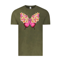 Vintage Olive Pink ribbon Breast Cancer butterfly Vintage Tee - NancyCooperArtShop