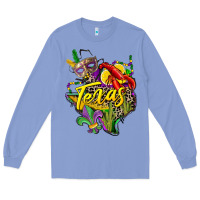 Colony Blue texas map mardi gras Long Sleeve Tee - CowGirlArtShop