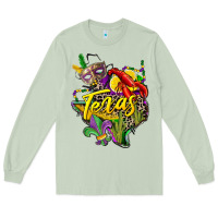 Matcha texas map mardi gras Long Sleeve Tee - CowGirlArtShop