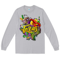 Moon Dust texas map mardi gras Long Sleeve Tee - CowGirlArtShop