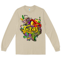 Mushroom texas map mardi gras Long Sleeve Tee - CowGirlArtShop