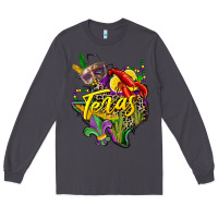 Smoke texas map mardi gras Long Sleeve Tee - CowGirlArtShop