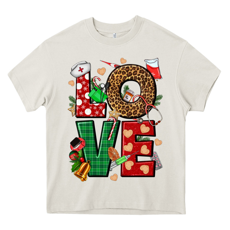 Love Nurse Christmas Heavy Core Tee by NancyCooperArtShop | Teevron