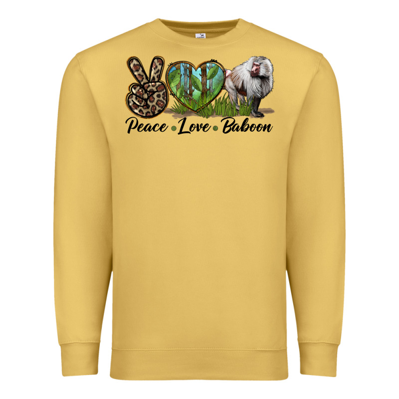 Leopard Peace Love Baboon Premium Sweatshirt by LillyAllenDesigns | Teevron