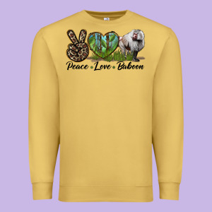 Leopard Peace Love Baboon Premium Sweatshirt Designed By Lillyallendesigns