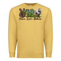 Antique Gold Leopard Peace Love Baboon Premium Sweatshirt - LillyAllenDesigns