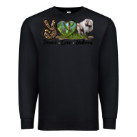 Black Leopard Peace Love Baboon Premium Sweatshirt - LillyAllenDesigns
