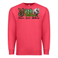 Cardinal Leopard Peace Love Baboon Premium Sweatshirt - LillyAllenDesigns