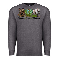 Charcoal Heather Leopard Peace Love Baboon Premium Sweatshirt - LillyAllenDesigns