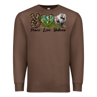 Chestnut Leopard Peace Love Baboon Premium Sweatshirt - LillyAllenDesigns