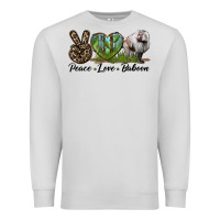 Dove Grey Leopard Peace Love Baboon Premium Sweatshirt - LillyAllenDesigns