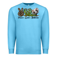 Ocean Blue Leopard Peace Love Baboon Premium Sweatshirt - LillyAllenDesigns