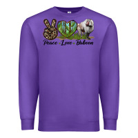 Purple Leopard Peace Love Baboon Premium Sweatshirt - LillyAllenDesigns
