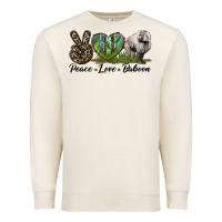 Sandshell Leopard Peace Love Baboon Premium Sweatshirt - LillyAllenDesigns