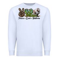 White Leopard Peace Love Baboon Premium Sweatshirt - LillyAllenDesigns