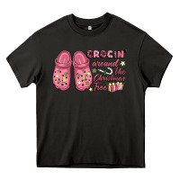 Pink Christmas Crocin' Around The Christmas Tree Heavy Core Tee | Teevron